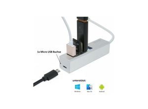 7426845921158 - Trade Shop Traesio - multi-socket usb hub mit 4 usb 30 + micro usb anschlüssen für pcs und laptops