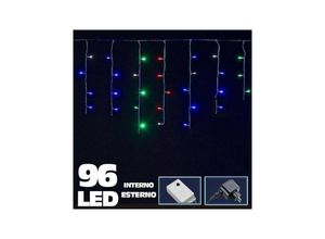 7426845923466 - Trade Shop Traesio - weihnachtslichtvorhang 96 led mehrfarbiges licht 3 meter aussenbeleuchtung kabel 5 meter