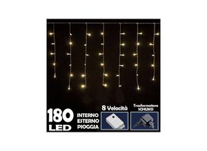 7426845924029 - Weihnachtslichtvorhang 180 Led Warmweisses Licht 3 Meter Für Aussen