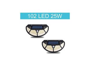 7426845932413 - Trade Shop Traesio - 2PCS led aussenstrahler mit solarpanel bewegungssensor dämmerungssensor