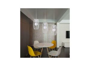 7426845936985 - Trade Shop Traesio - deckenleuchter E27 ovale form schwarz weiss aufhängelampenfassung A34 Weiß - Weiß