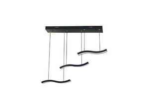 7426845938750 - Trade Shop Traesio - 40 watt kronleuchter 3 wellen hängelampe weisses licht B42 Schwarz - Schwarz