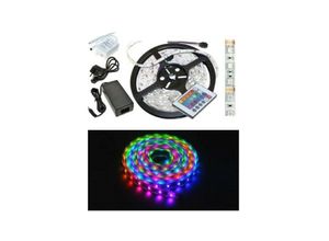 7426845943174 - Trade Shop Traesio - smd 5050 rgb led streifen IP65 5 meter spule mit netzteil und fernbedienung