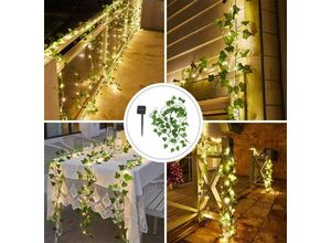 7427273887092 - Efeu Lichterkette Girlande 5m mit 50LEDs LED-Lichterkette Blatt-Lichterkette Dekoration für Party Hochzeit Garten Zimmer Innen - Unho