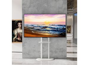 7427274534216 - Tv Bodenständer Höhenverstellbar weiß tv Ständer mit 2 Ablagen aus Marmor Universal Fernsehstand für 40-75 vesa 600x400mm bis Max 40kg