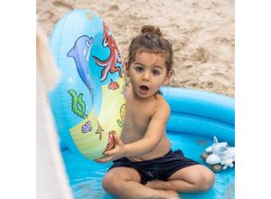 7432233952925 - Poolspielset Babypool Ø 120 cm + Strandball + Schwimmring - Planschbecken Kinder