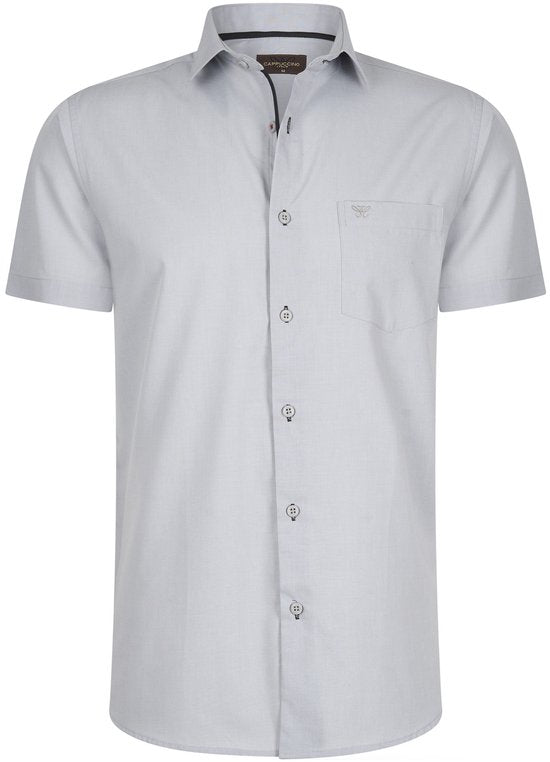 7435103193152 - Italia - Herrenhemden Kurzarm Palermo - Grau - Größe L