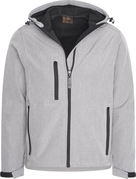 7435103223293 - Italia - Herren Outdoor Jacke Softshell Kapuzenjacke Grau - Grau - Größe L