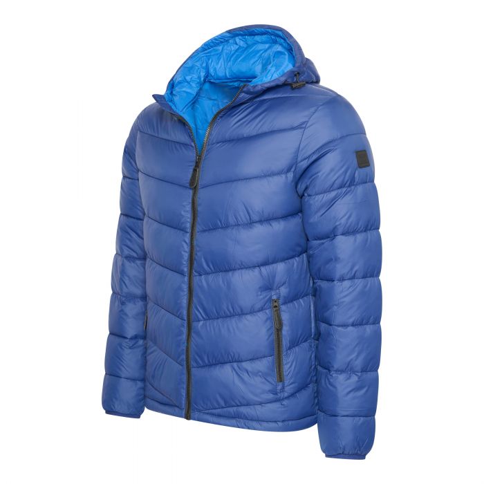 7435103231243 - Cappuccino Steppmantel mit Kapuze - Navy - Größe L - Warm wasserabweisend & stylisch