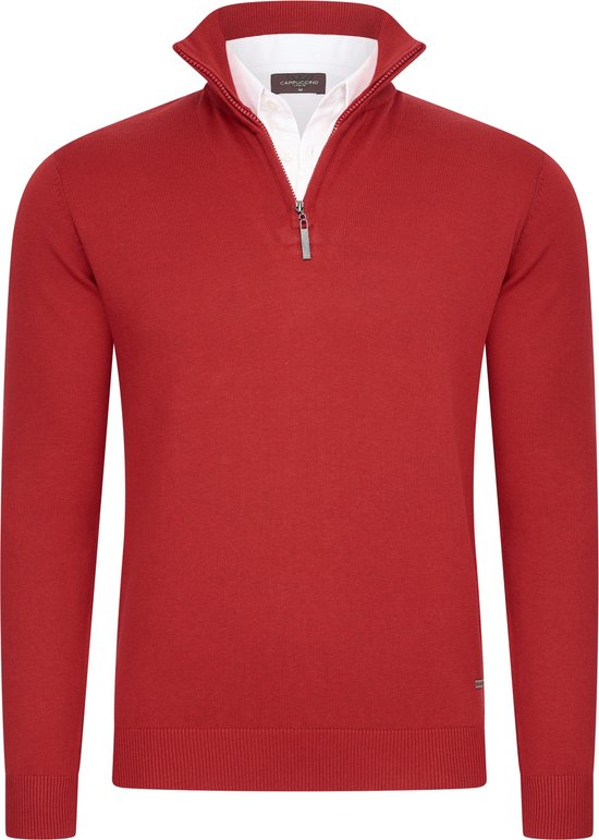 7435103288261 - Italia - Herren Pullover Mock Zip Pullover - Rot - Größe XL
