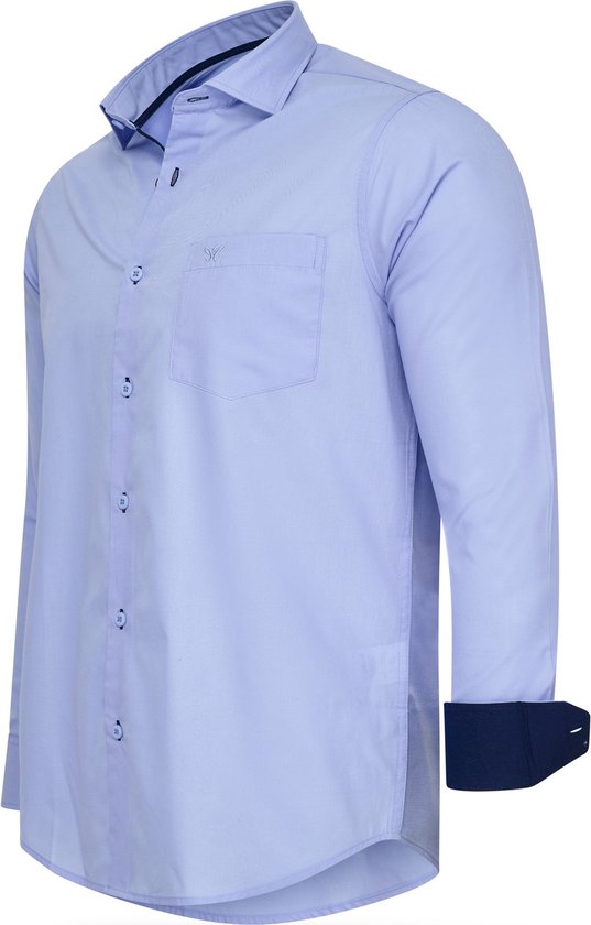7435103329377 - Italia - Herren Stretch Hemd Milano - Blau - Größe XL