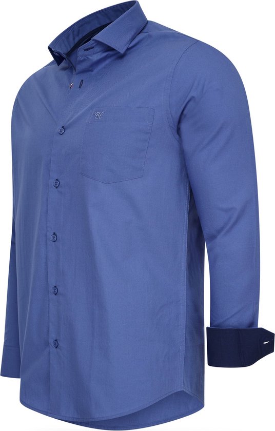 7435103330373 - Italia - Herren Stretch Hemd Milano - Blau - Größe XL