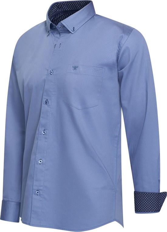 7435103334302 - Italia - Herren Stretch Hemd Ancona - Blau - Größe M 7435103334302 - Italia - Herren Stretch Hemd Ancona - Blau - Größe M