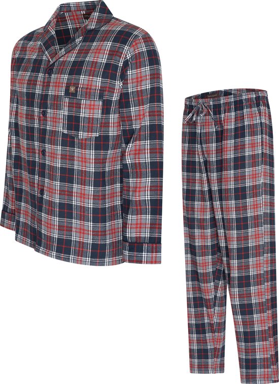 7435103360356 - Italia Pyjamaset - 100% Baumwolle - lange Ärmel & Hose - Größe XL - Rot