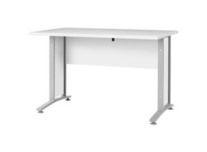 7435110898897 - Ebuy24 - Prisme Schreibtisch Weiss und silbergrauer Stahl - Weiß