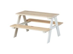 7435110979923 - Ebuy24 - Hensa Kinderschreibtisch Sitzgruppe für das Kinderzimmer weiss Milkyskin - Weiss