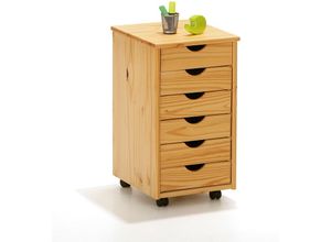 7435110987997 - Ebuy24 - Nilar Kommode Rollcontainer 6 Schubladen natur - Holz