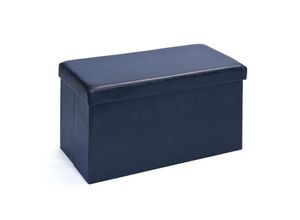 7435110995985 - Aufbewahrungsbox Sanne Hocker faltbar mit Deckel schwarz Faltbox Regalbox Box