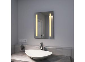 7445600515531 - Led Badspiegel 45x60cm Badezimmerspiegel mit Warmweißer Beleuchtung Touch-schalter und Beschlagfrei - Emke