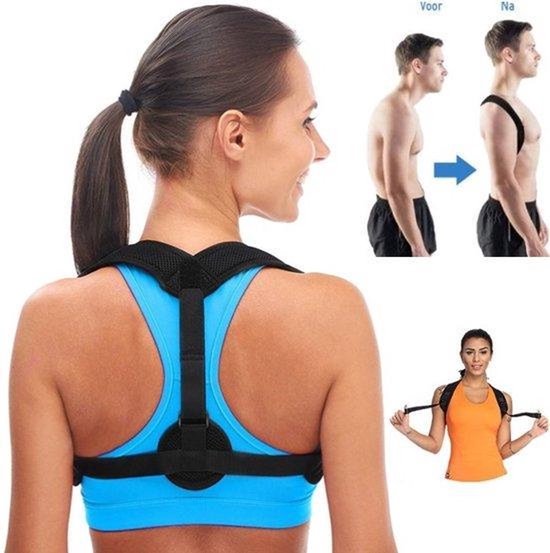 7445901564597 - Posture Posture Corrector - Professionelle Rückenbandage - Schulterbandage - Einheitsgröße - Haltungskorrektur - Verstellbare Rückenbandage - Schwarz - gegen Rückenschmerzen - Fitness - Physio