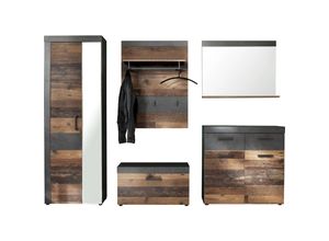 7448130181146 - Irwin Garderobenaufstellung A grau Matera Dekor Old Wood Dekor