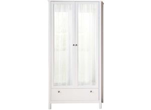 7448131023018 - Ebuy24 - Orla Kleiderschrank 2 Türen und 1 Schublade weiss Spiegelglas