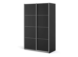 7448131162144 - Veto Kleiderschrank a 2 türig H201 cm x B122 cm mattschwarz - Schwarz