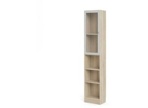 7448132130166 - Ebuy24 - Base Regal 1 Glastür und 2 Ablagen Eiche Struktur Dekor weiss - Eiche Dekor 7448132130166 - Ebuy24 - Base Regal 1 Glastür und 2 Ablagen Eiche Struktur Dekor weiss - Eiche Dekor