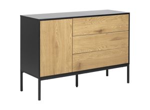 7448135528533 - Sea Sideboard 1 Tür und 3 Schubladen schwarz - Schwarz