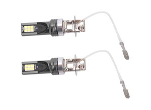 7452683154076 - Paar 2525 12LED Autoscheinwerfer für H3-Scheinwerferbirne DC12V-24V Weiß 6500K-7500K - Jeffergarden