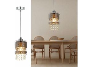 7473021790718 - Pendelleuchte Modern Esstisch Hängelampe E27 Glas Hängeleuchte 150CM Max Höhenverstellbar Design Kristall Pendellampe für Wohnzimmer Schlafzimmer