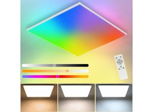 7473025234546 - Led Deckenleuchte Dimmbar - Deckenlampe mit Fernbedienung 32W 3000-6500K rgb Farbwechsel Eckig Panel für Schlafzimmer Badezimmer Küche Wohnzimmer