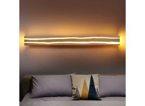 7500812699018 - Holz Wandleuchte led Wandlampe innen Holz Nachtlampe Nachtlampe warmweiß für Schlafzimmer Flur Treppe Innenbeleuchtung 100CM - 16W - ZMH