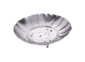 7546350351667 - Ahlsen - Gemüse-Dämpfkorb faltbarer Gemüse-Dampfkorb mit 4 Edelstahlfüßen Durchmesser 14–23 cm zum Kochen von Gemüse und Lebensmitteln oder Korb