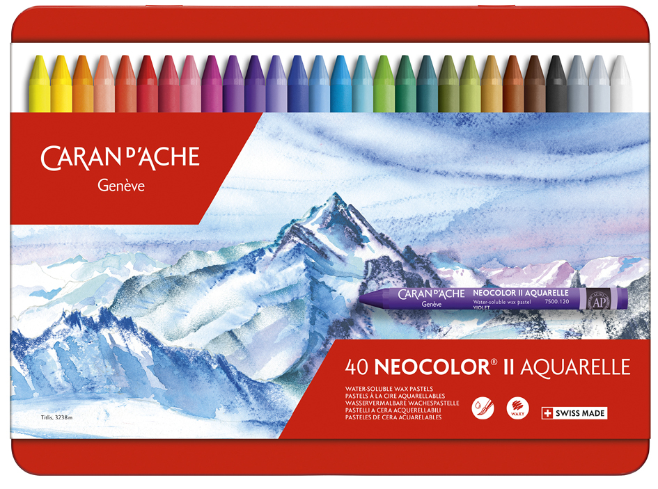 7610186243400 - CARAN DACHE Aquarell-Wachsmalstift NEOCOLOR II 40er Etui