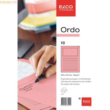 7610425331400 - 10 x Organisationsmappe Ordo classico Papier A4 220x310 mm rosa V