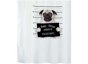 7610583184702 - Spirella - Bad Dog Collection Textil Duschvorhang 180 x 200 100% Polyester Schwarz