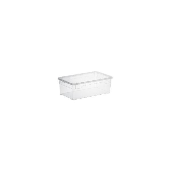 7610859071484 - Rotho CLEAR Clearbox mit QR-Code Aufbewahrungsbox transparent Ordnungsbox mit Deckel Füllmenge 5 Liter Maße (L x B x H) 335 x 190 x 110 mm