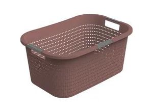 7610859260239 - Wäschekorb Country 40 l iron rot Wäschebox Wäschesammler Wäschetonne - Rotho