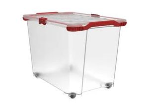 7610859262295 - Aufbewahrungsbox Evo Total mit Rollen und Deckel 65 L transparent