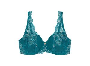 7610875967242 - - Gefütterter Bügel-BH - Turquoise 70B - Wild Peony Florale - Unterwäsche für Frauen