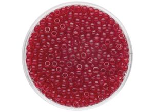 7610877278872 - Glorex Rocailles 26 mm 17 g transparent rot Schmuckbasteln