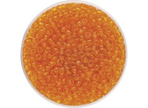 7610877279015 - Glorex Rocailles 26 mm transparent 17 g dunkelorange Schmuckbasteln