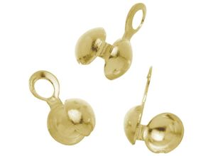 7610877372082 - Glorex Gmbh - Glorex Quetschkalotte 3 mm 4 Stück goldfarben Schmuckbasteln