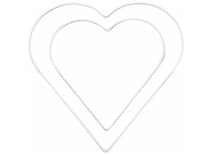 7610877473345 - Glorex Metallherz weiß 20 cm Bastelmaterial