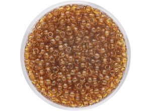 7610877486727 - Glorex Rocailles 26 mm transparent 17 g hellbraun Schmuckbasteln