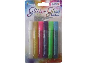 7610877519593 - Glorex Gmbh - Glorex Glitterglue Stifte Rainbow 6 x 105 ml Bastelfarben