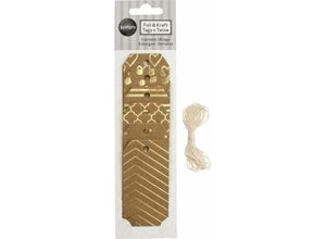 7610877532202 - Glorex Gmbh - Glorex Geschenk-Anhänger Karton 9 x 4cm goldfarben bedruckt 18 Stück Anhänger