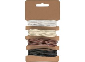 7610877554242 - Glorex Gmbh - Glorex Baumwollschnur beige weiß braun schwarz 1 mm Länge 4 x 3 m