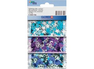 7610877566511 - Glorex Gmbh - Glorex Pailletten-Mix 30 g blau türkis Bastelmaterial